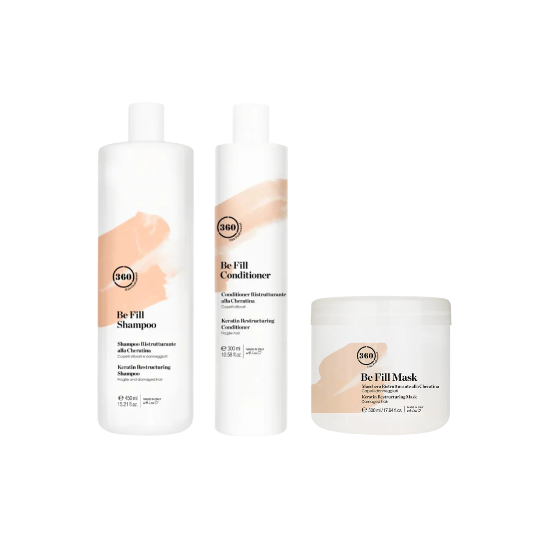 360 Be Fill Shampoo 450ml, Conditioner 300ml & Mask 500ml Trio