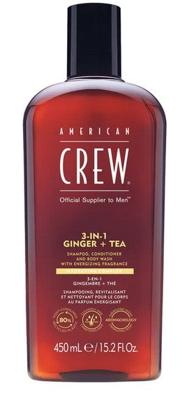 American Crew 3-in-1 Ginger & Tea - Shampoo, Conditioner & Body Wash 450ml