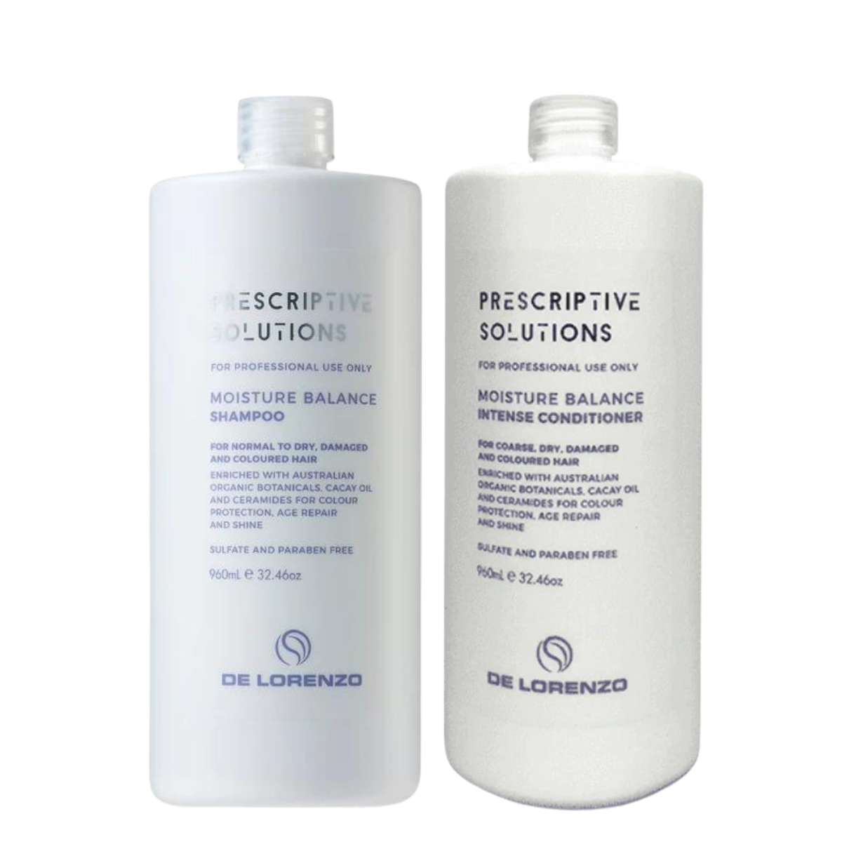 De Lorenzo Prescriptive Solutions Moisture Balance Shampoo & Intense Conditioner Duo 960ml