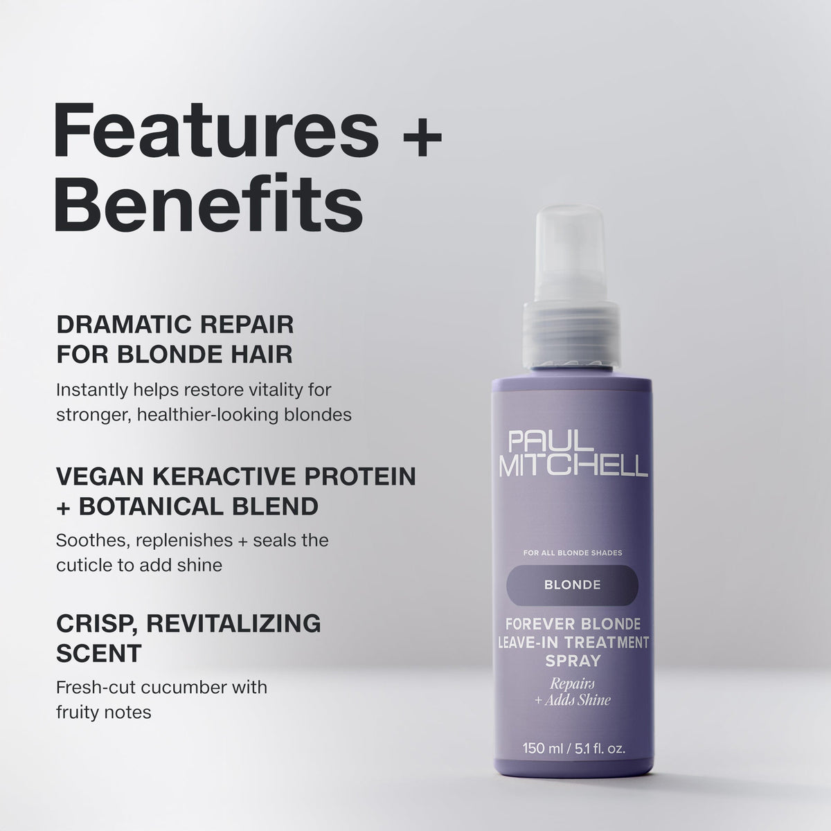 Paul Mitchell Forever Blonde Shampoo & Conditioner 300ml + Forever Blonde Leave-In Treatment Spray 150ml Trio
