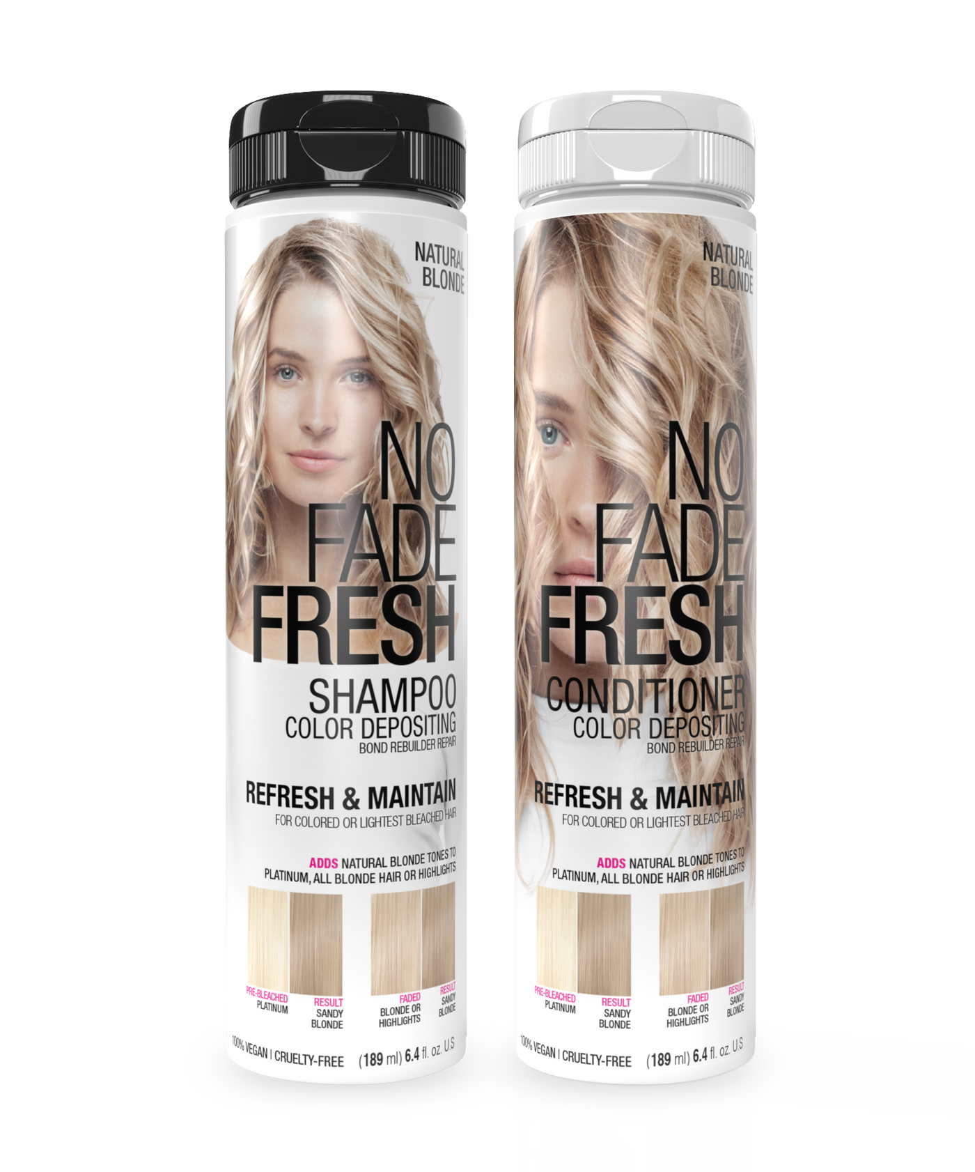 No Fade Fresh Semi Permanent Colour Depositing Shampoo & Conditioner Duo Natural Blonde 189ml