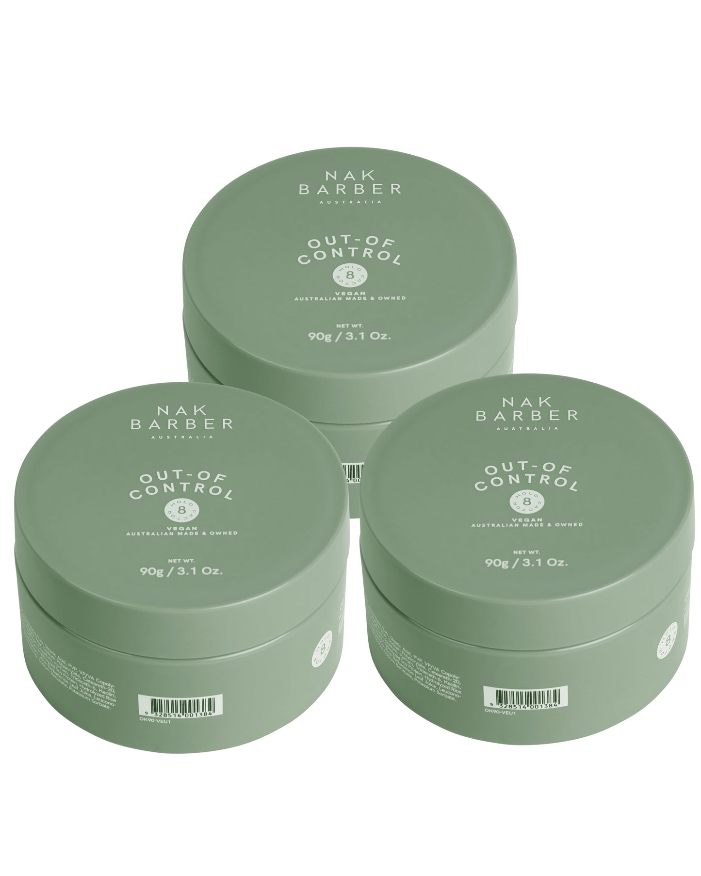 NAK Hair Barber Out Of Control 90g Trio - Salon Warehouse
