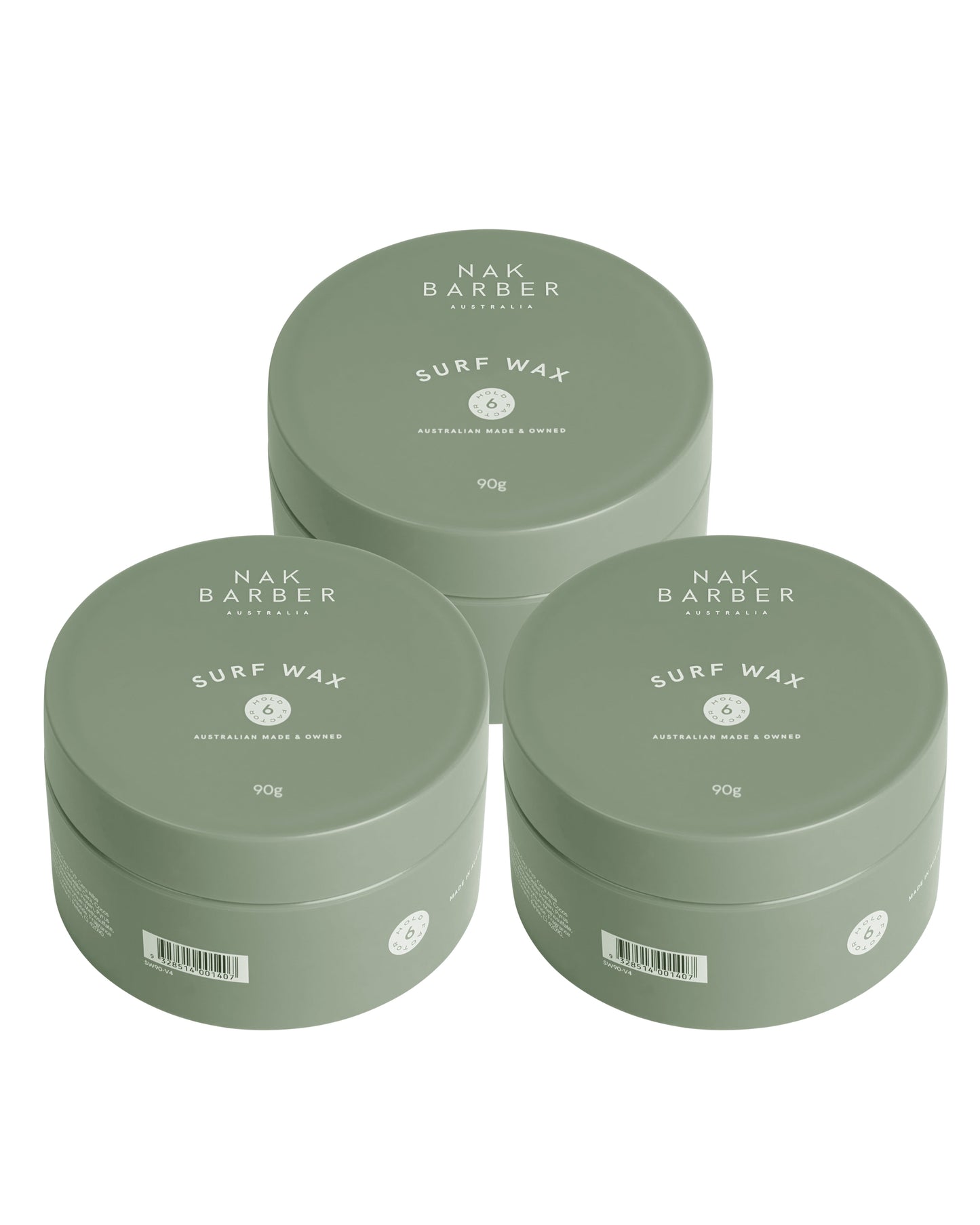 NAK Barber Surf Wax 90g Trio - Salon Warehouse