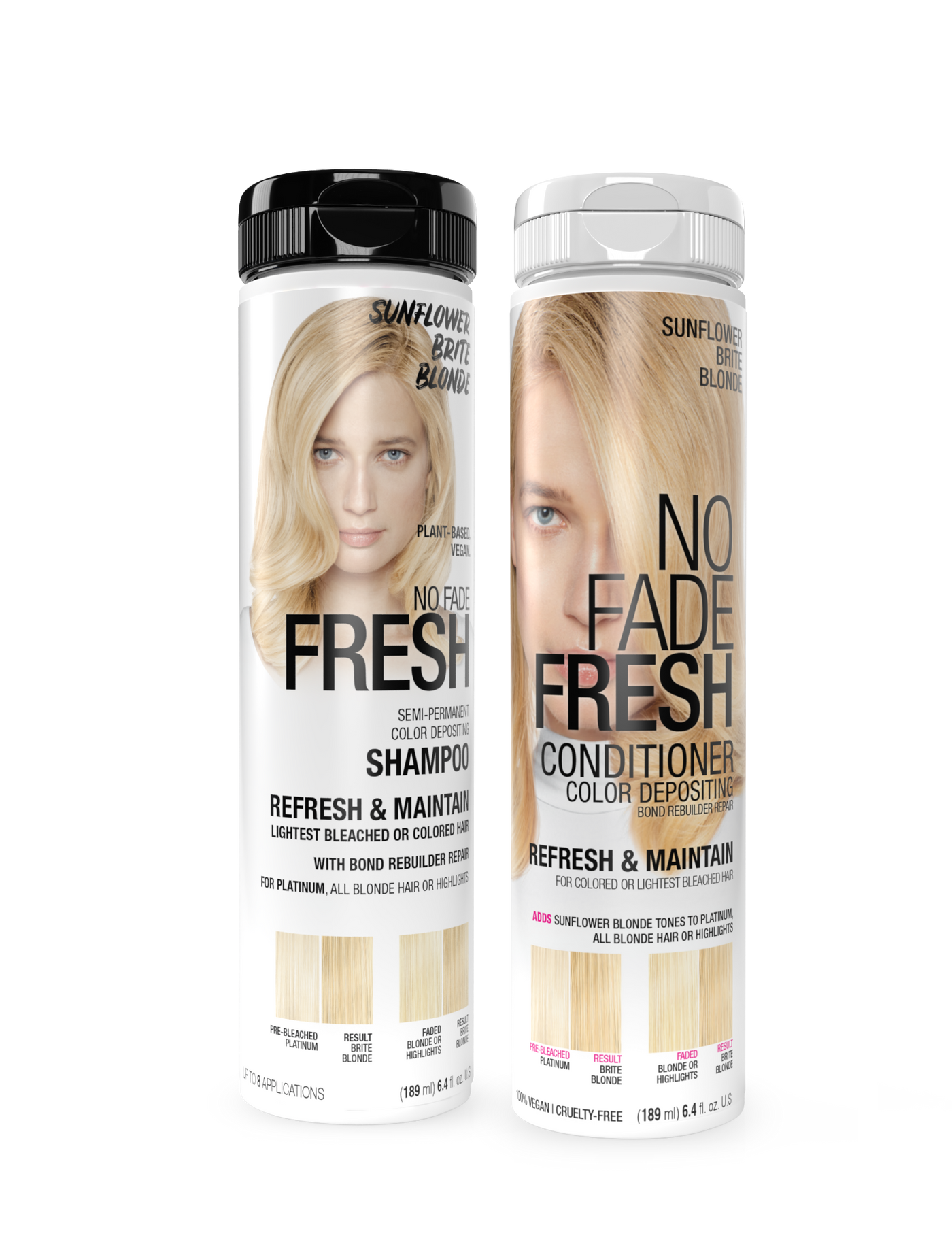 No Fade Fresh Semi Permanent Colour Depositing Shampoo & Conditioner Duo Sunflower Brite Blonde 189ml