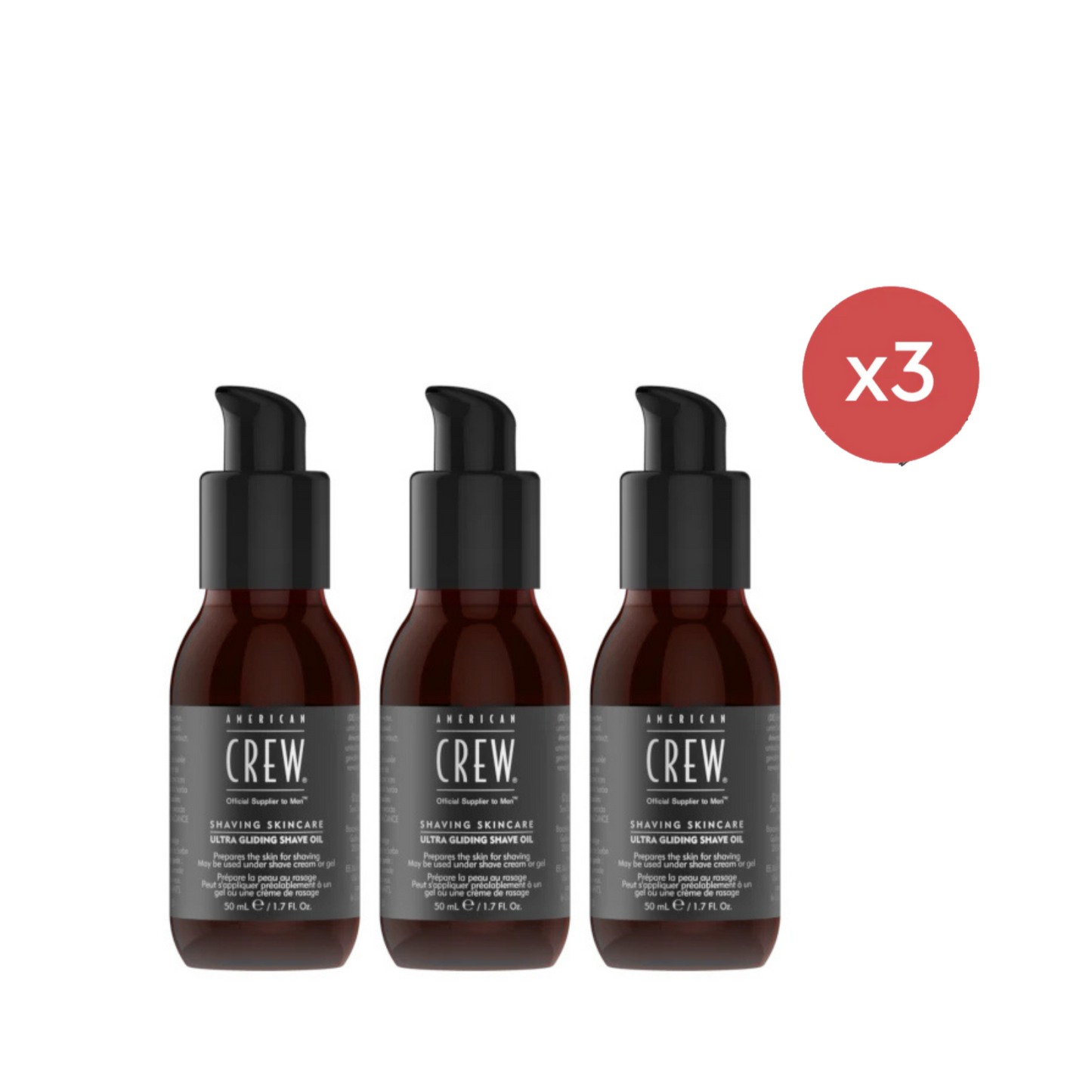 American Crew Ultra Gliding Shave Oil 50ml Trio - Salon Warehouse