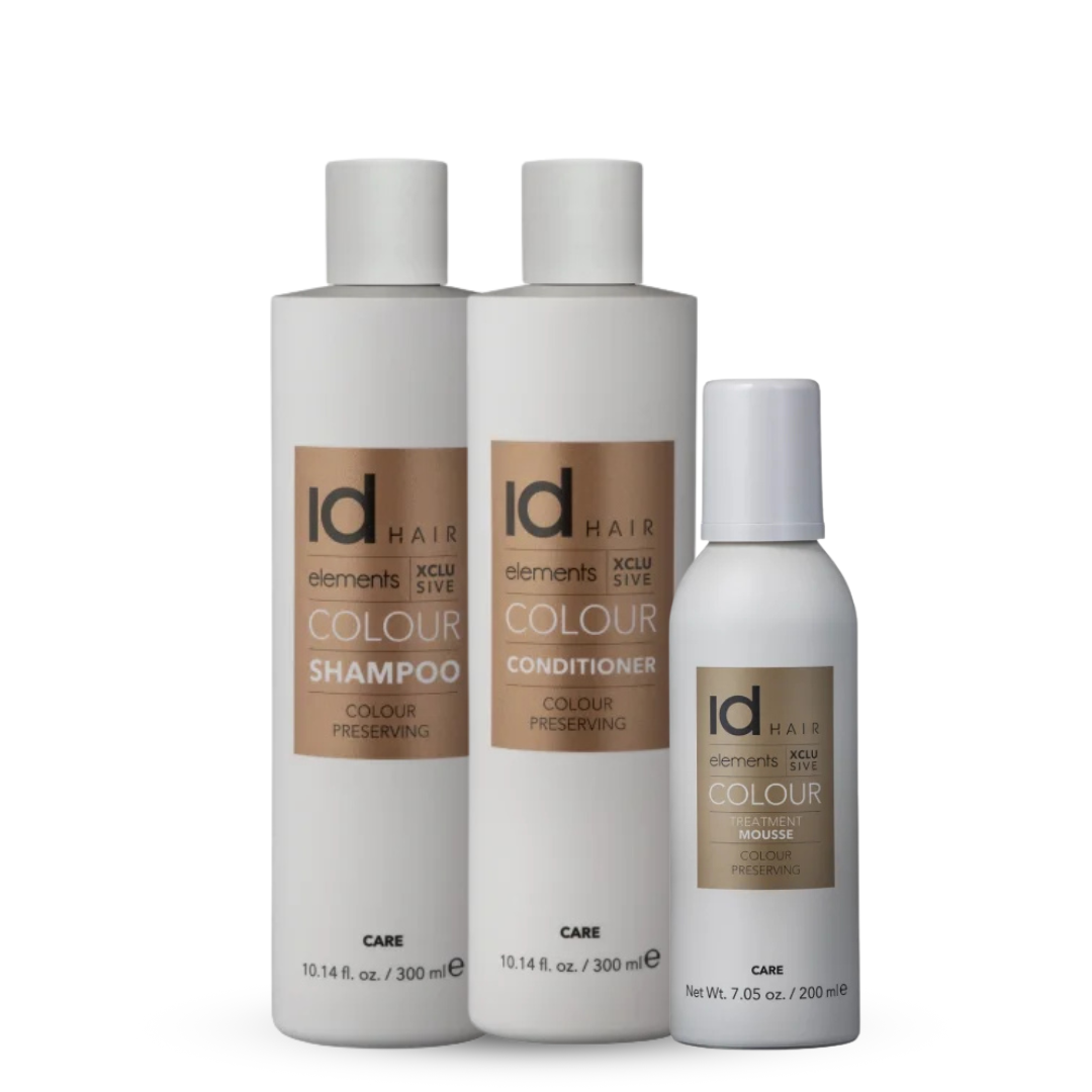 idHAIR Elements Xclusive Colour Shampoo & Conditioner 300ml + Treatment Mousse 200ml Trio