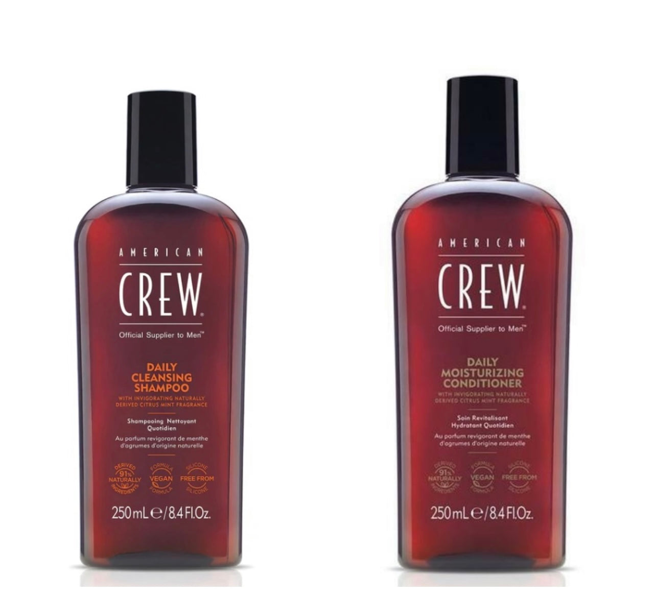 American Crew Daily Cleansing Hair Shampoo & Moisturising Conditioner Duo 250ml - Salon Warehouse