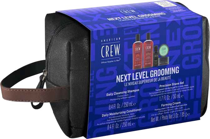 American Crew Classic Grooming Set Da Viaggio Shampoo E Balsamo Per Capelli  E Bagnoschiuma E Gel Da Barba E Lozione Idratante After-Shave - 150 ml.  Uomo 