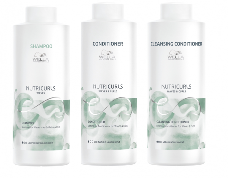 Wella Nutricurls Waves 1000ml Trio, Shampoo, Detangling Conditioner And Cleansing Conditioner - Salon Warehouse