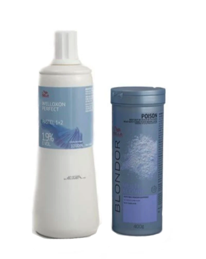 Wella Blondor Lightening Powder (400g), and 1.9 Developer - Salon Warehouse