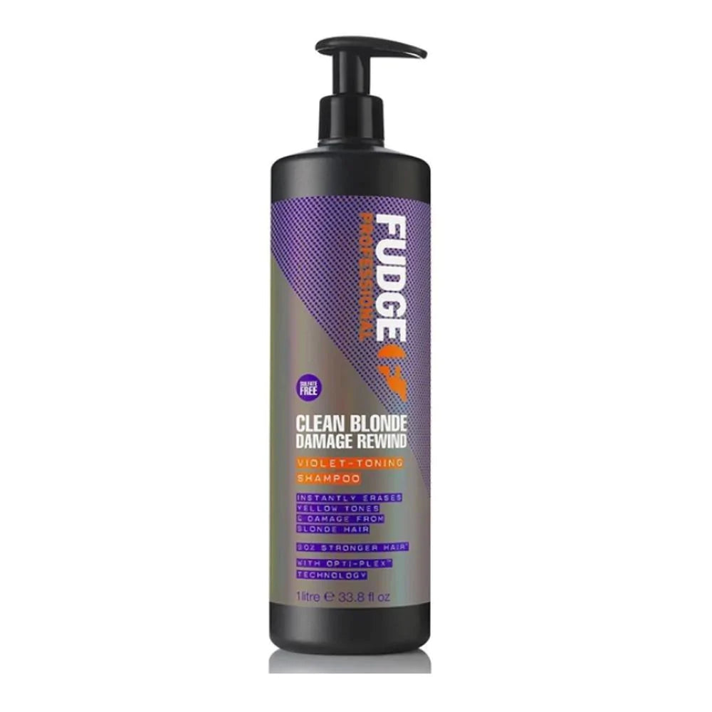 Fudge Clean Blonde Damage Rewind Violet Toning Shampoo 1L - Salon Warehouse