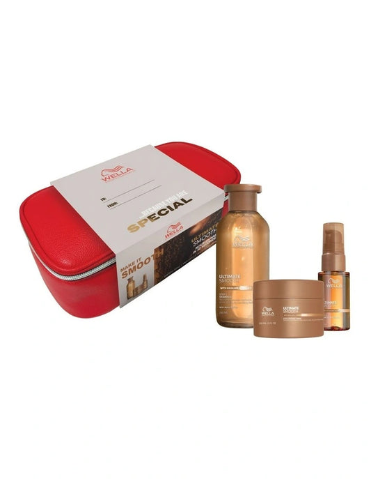 Wella Ultimate Smooth Trio Mother's Day Gift Pack - Shampoo 250ml, Mask 150ml & Miracle Oil Serum 30ml