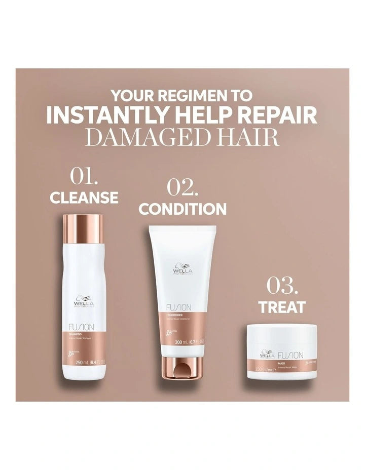 Wella Fusion Trio Gift Pack - Shampoo 250ml, Conditioner 200ml, Mask 150ml