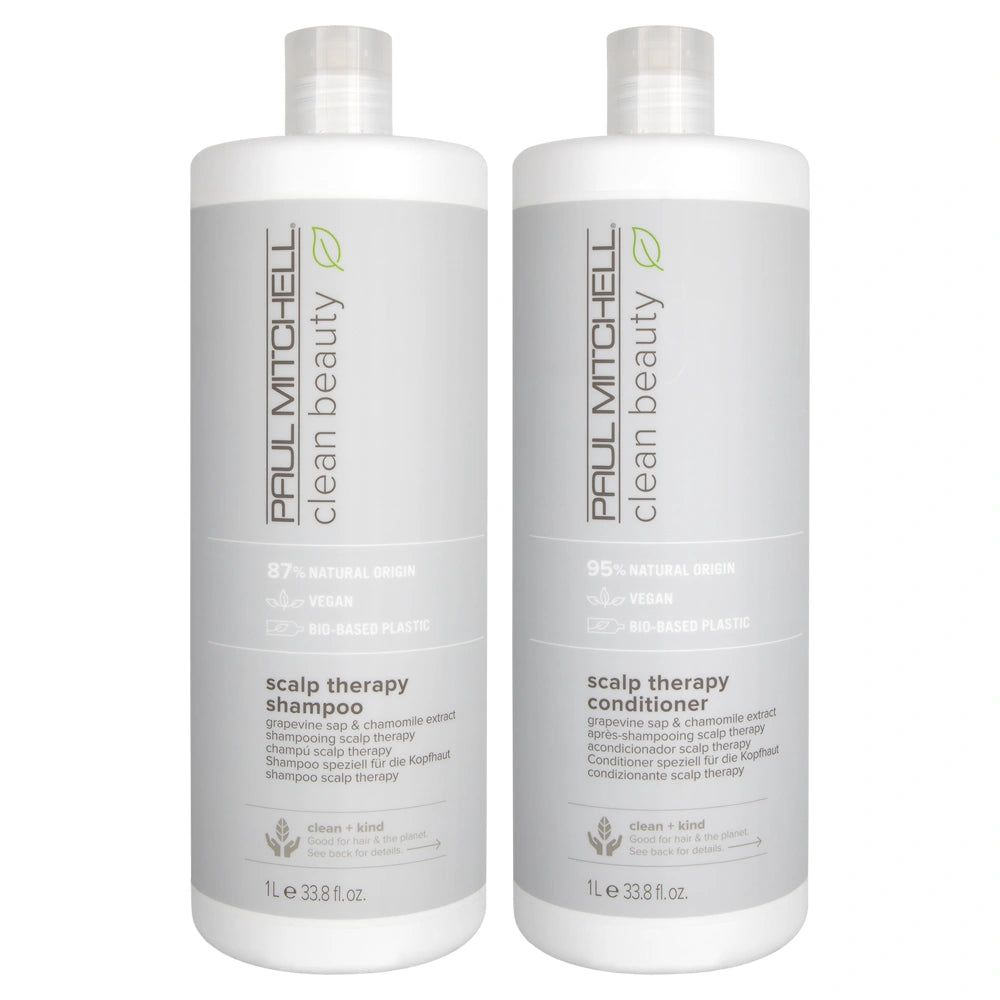 Clean Beauty By Paul Mitchell Scalp Therapy Shampoo & Conditioner 1000ml Duo
