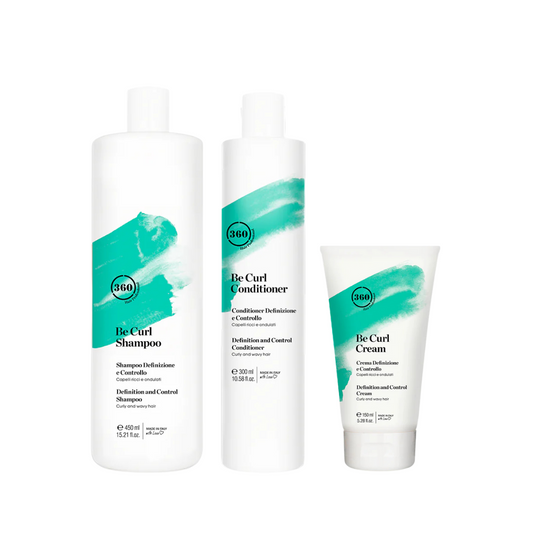 360 Be Curl Shampoo 450ml, Conditioner 300ml & Curl Cream 150ml Trio