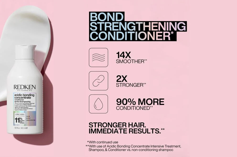 Redken Acidic Bonding Concentrate Shampoo 300ml, Conditioner 300ml & 5-Minute Mask 250ml Trio