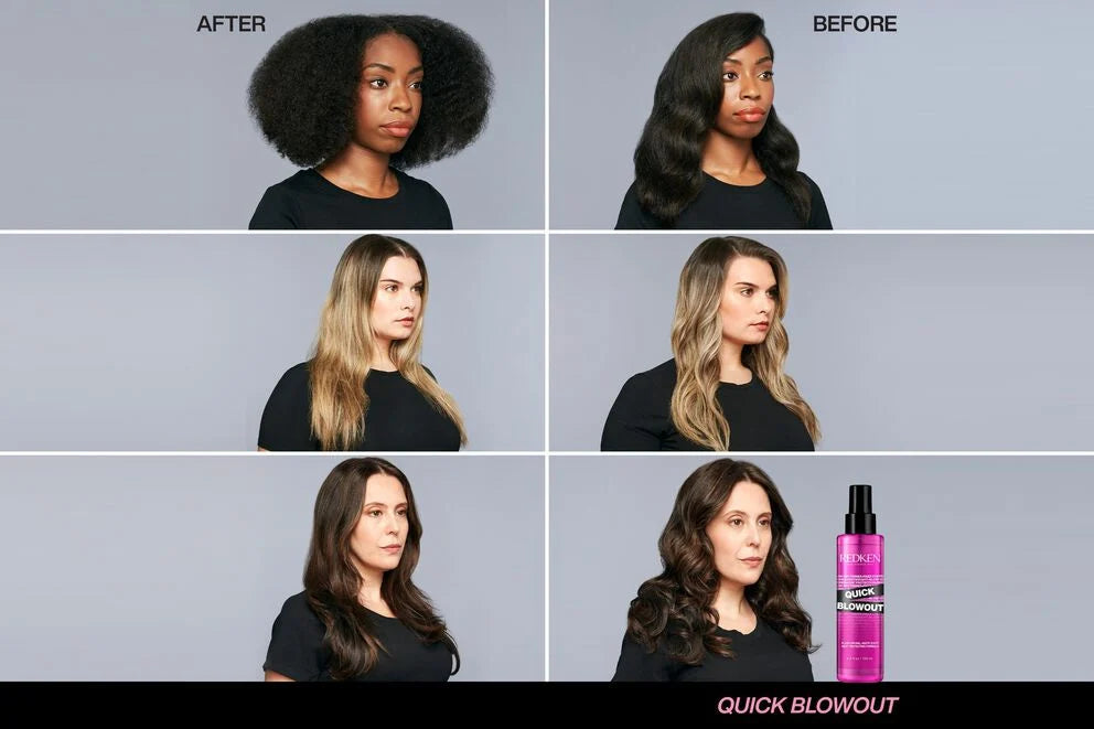 Redken Quick Blowout Lightweight Blow Dry Primer Spray 125ml Trio