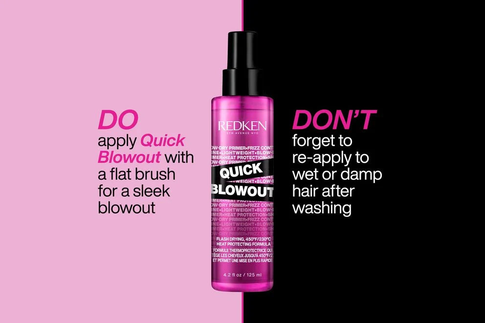 Redken Quick Blowout Lightweight Blow Dry Primer Spray 125ml Trio
