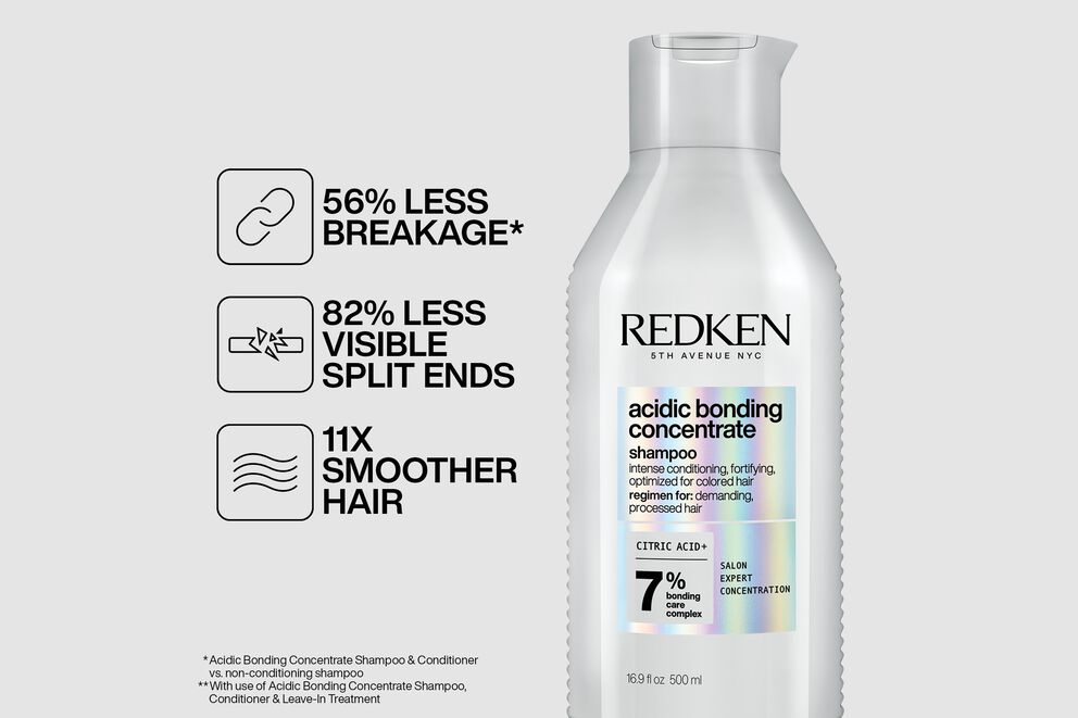 Redken Acidic Bonding Concentrate Shampoo 500ml, Conditioner 500ml, Intensive Treatment 150ml & Leave-In Treatment 150ml Set