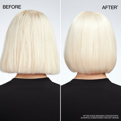 Redken Acidic Bonding Concentrate Shampoo 300ml, Conditioner 300ml & 24/7 Night and Day Serum 100ml Trio