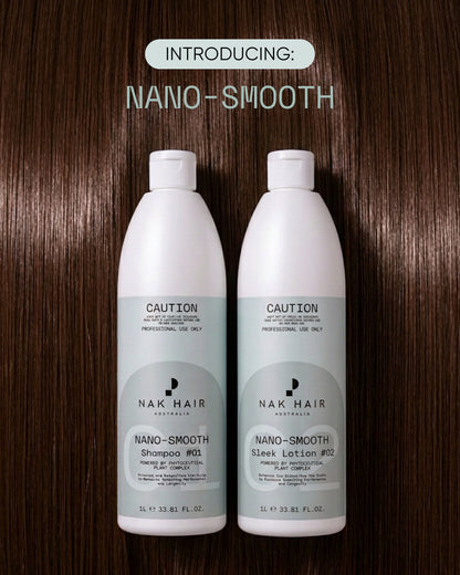 NAK Nano-Smooth Shampoo #01 and Sleek Lotion #02 1L Duo
