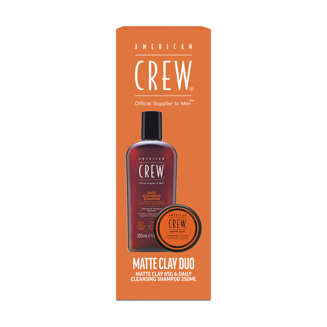 American Crew Matte Clay 85g + Daily Cleansing Shampoo 250mL Duo - Salon Warehouse