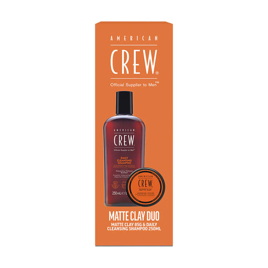 American Crew Matte Clay 85g + Daily Cleansing Shampoo 250mL Duo - Salon Warehouse