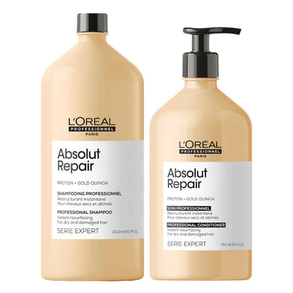 L'Oréal Professionnel Serie Expert Absolut Repair Shampoo 1500ml & Conditioner 750ml Duo - Salon Warehouse