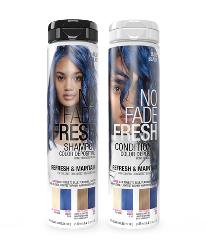 No Fade Fresh Semi Permanent Colour Depositing Shampoo & Conditioner Duo Blue Blast 189ml