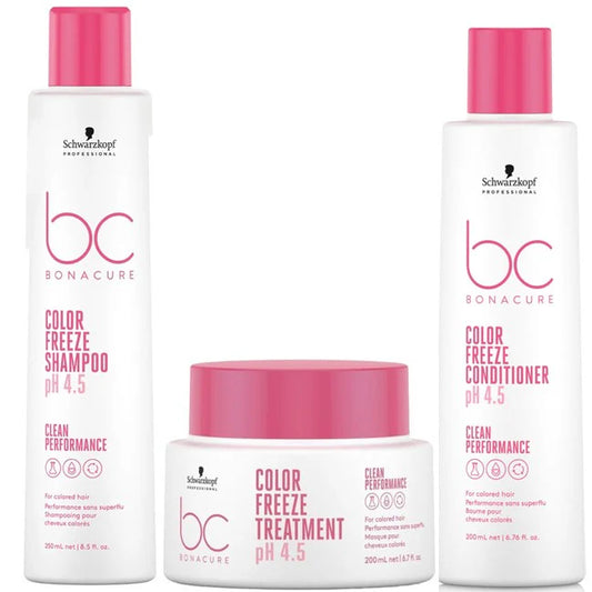 Schwarzkopf Professional BC Bonacure Color Freeze Ph 4.5 Shampoo 250ml and Conditioner 200ml + Treatment 200ml Trio - Salon Warehouse 