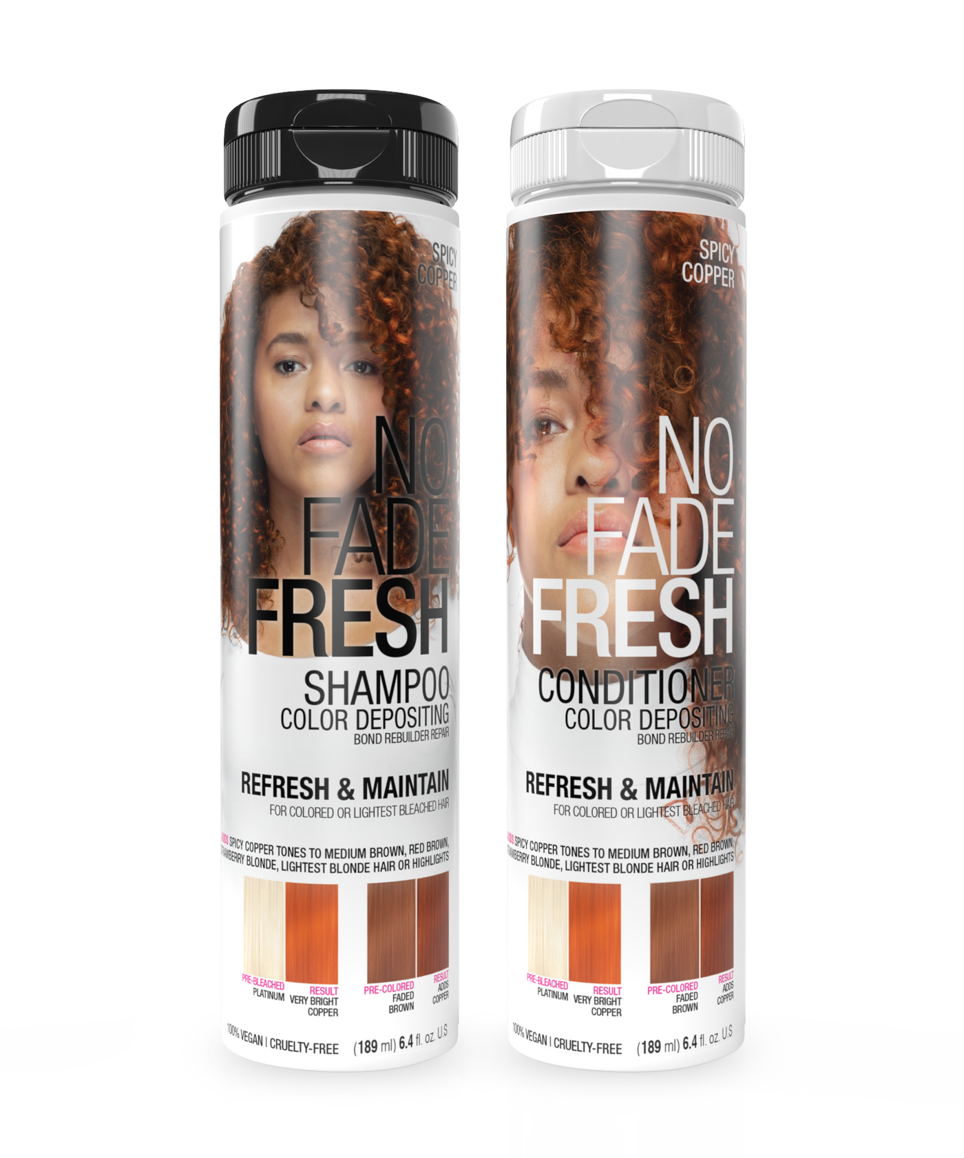 No Fade Fresh Semi Permanent Colour Depositing Shampoo & Conditioner Duo Spicy Copper 189ml