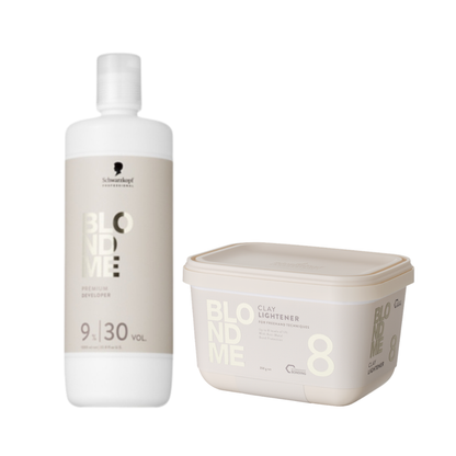 Schwarzkopf Professional BlondMe NEW Premium Oil Developer 9% - 30Vol 1000ml and NEW Clay lightener 350g