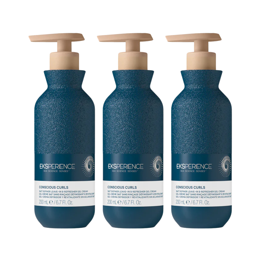 Revlon Professional Eksperience Conscious Curls Definer Leave-In & Refresher Gel Cream 200ml Trio