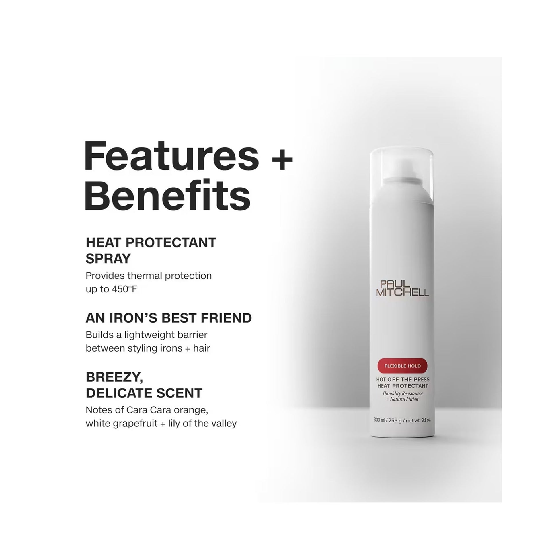 Paul Mitchell Hot Off The Press Heat Protectant - thermal protection to 450F
