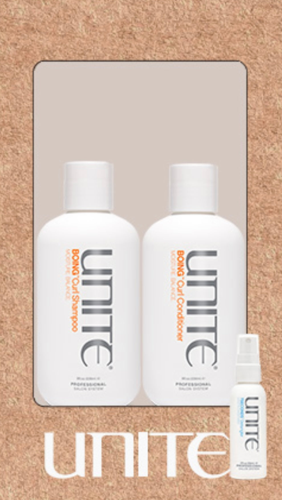 UNITE Boing Curl Shampoo and Conditioner Moisture Balance 236ml plus Free detangle sample size