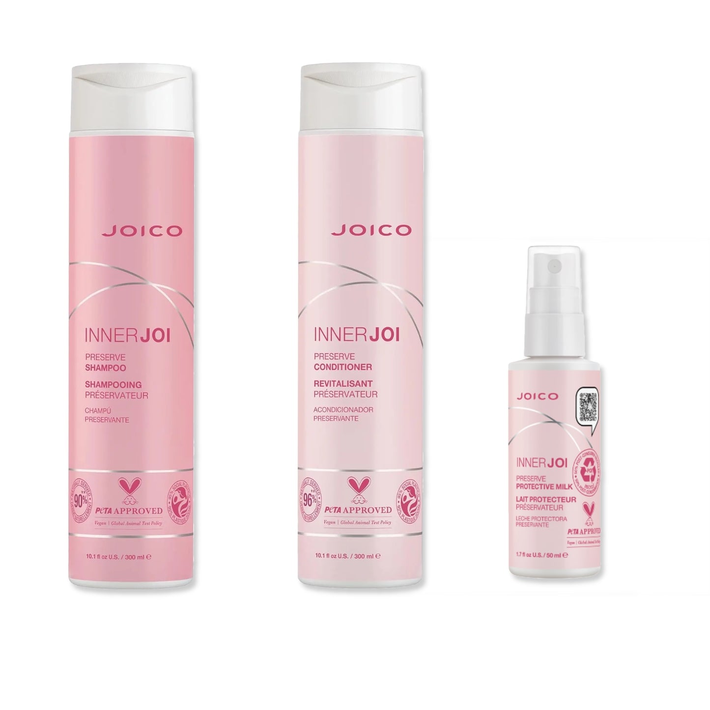 Joico InnerJoi Preserve Shampoo, Conditioner & Protective Milk Trio - Salon Warehouse