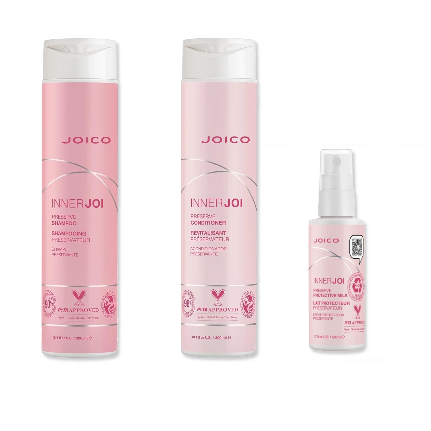 Joico InnerJoi Preserve Shampoo, Conditioner & Protective Milk Trio - Salon Warehouse