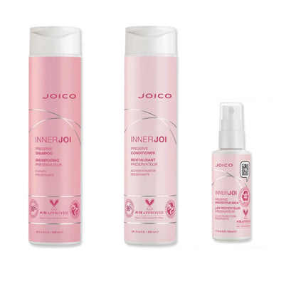 Joico InnerJoi Preserve Shampoo, Conditioner & Protective Milk Trio - Salon Warehouse