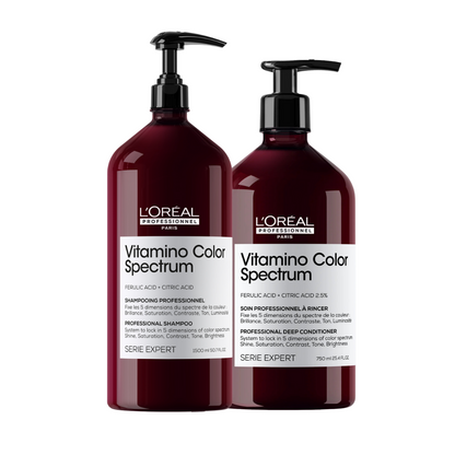 L'Oréal Professionnel Vitamino Color Spectrum Shampoo 1500ml & Vitamino Color Spectrum Conditioner 750ml Duo