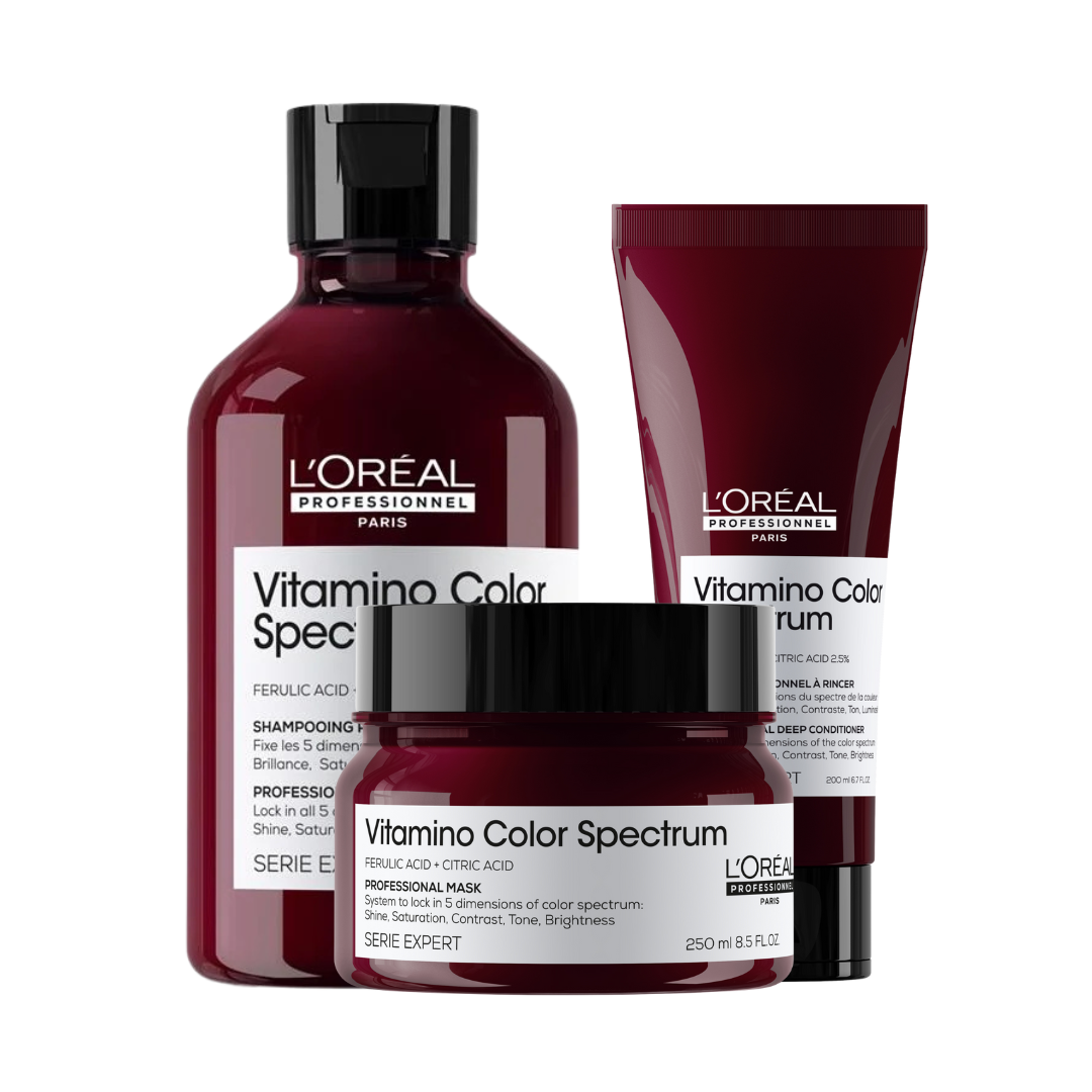 L'Oréal Professionnel Vitamino Color Spectrum Shampoo 300ml, Vitamino Color Spectrum Conditioner 200ml & Vitamino Color Spectrum Mask 250ml Trio