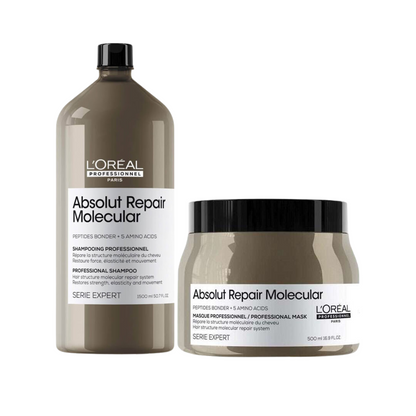 L'Oréal Professionnel Serie Expert Absolut Repair Molecular Shampoo 1500ml & Mask 500ml Duo - Salon Warehouse