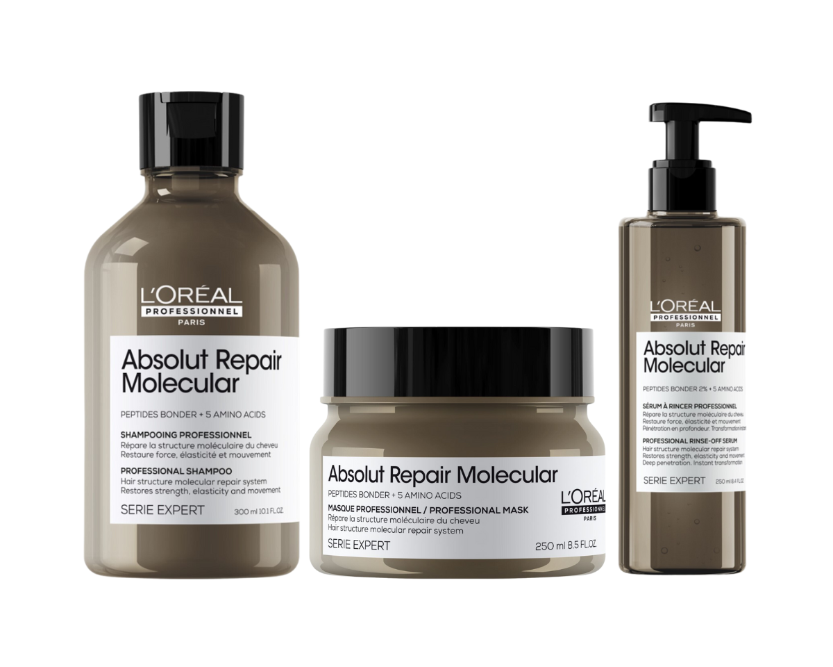 L'Oréal Professionnel Serie Expert Absolut Repair Molecular Shampoo, Mask & Serum Trio - Salon Warehouse