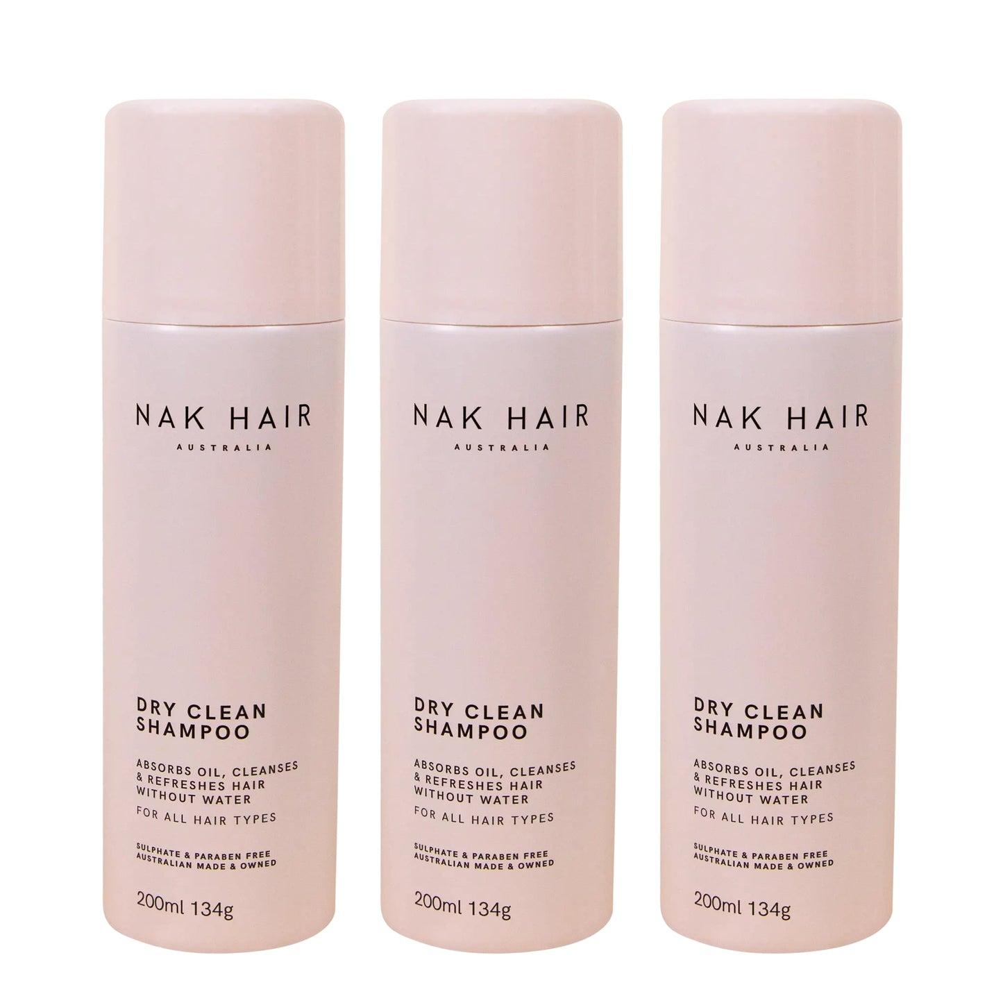 NAK Dry Clean Dry Shampoo 200ml Trio - Salon Warehouse