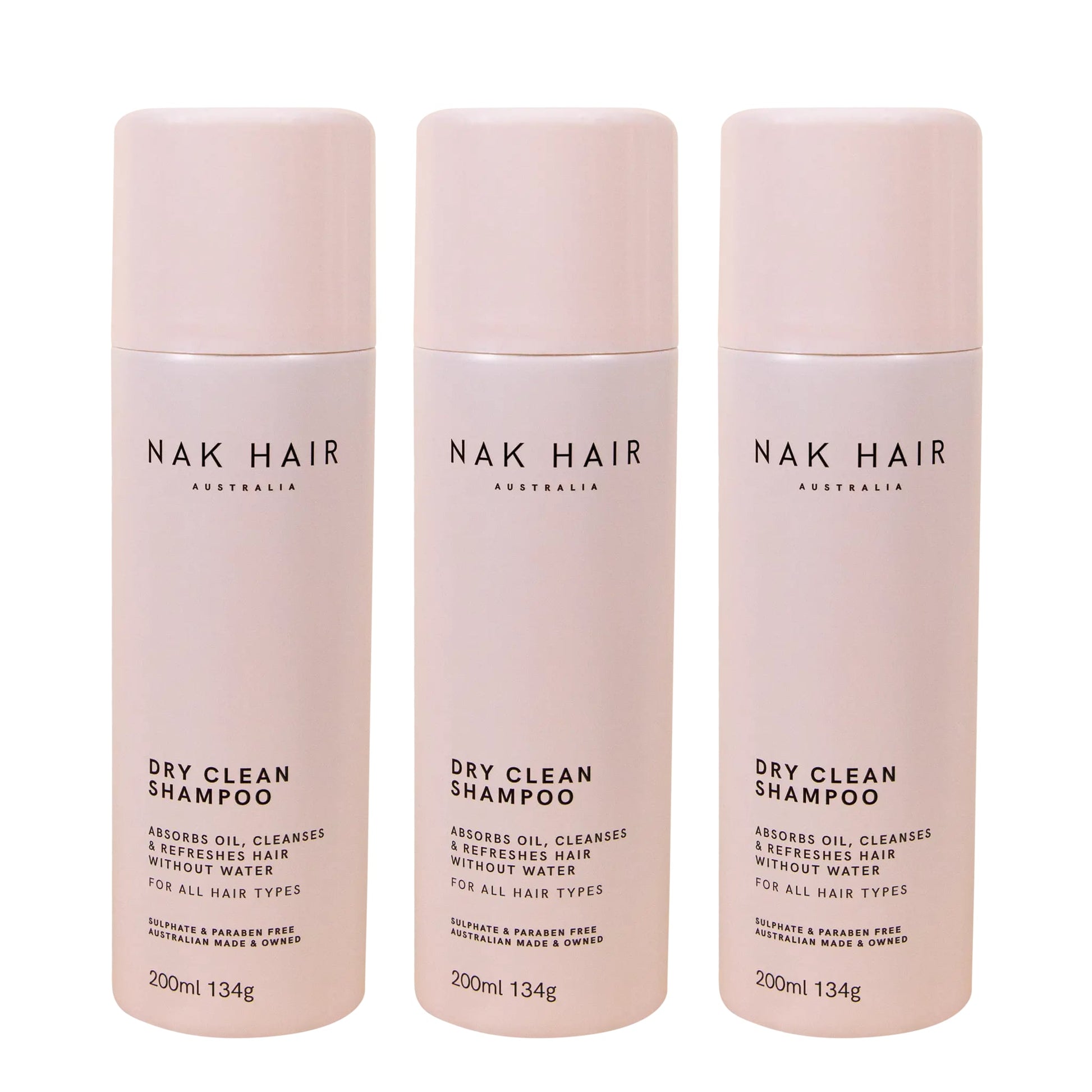 NAK Dry Clean Dry Shampoo 200ml Trio - Salon Warehouse
