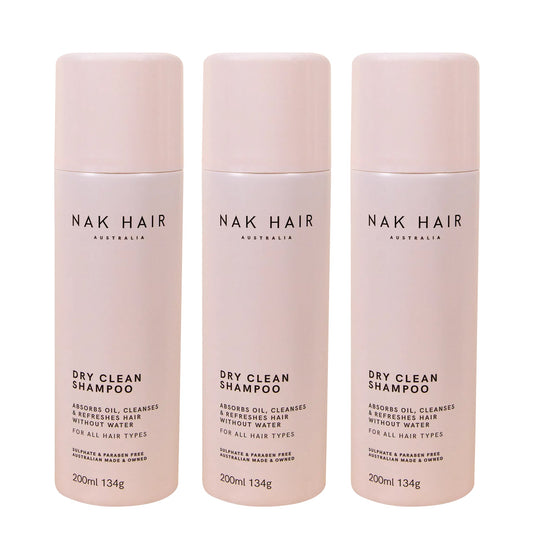 NAK Dry Clean Dry Shampoo 200ml Trio - Salon Warehouse