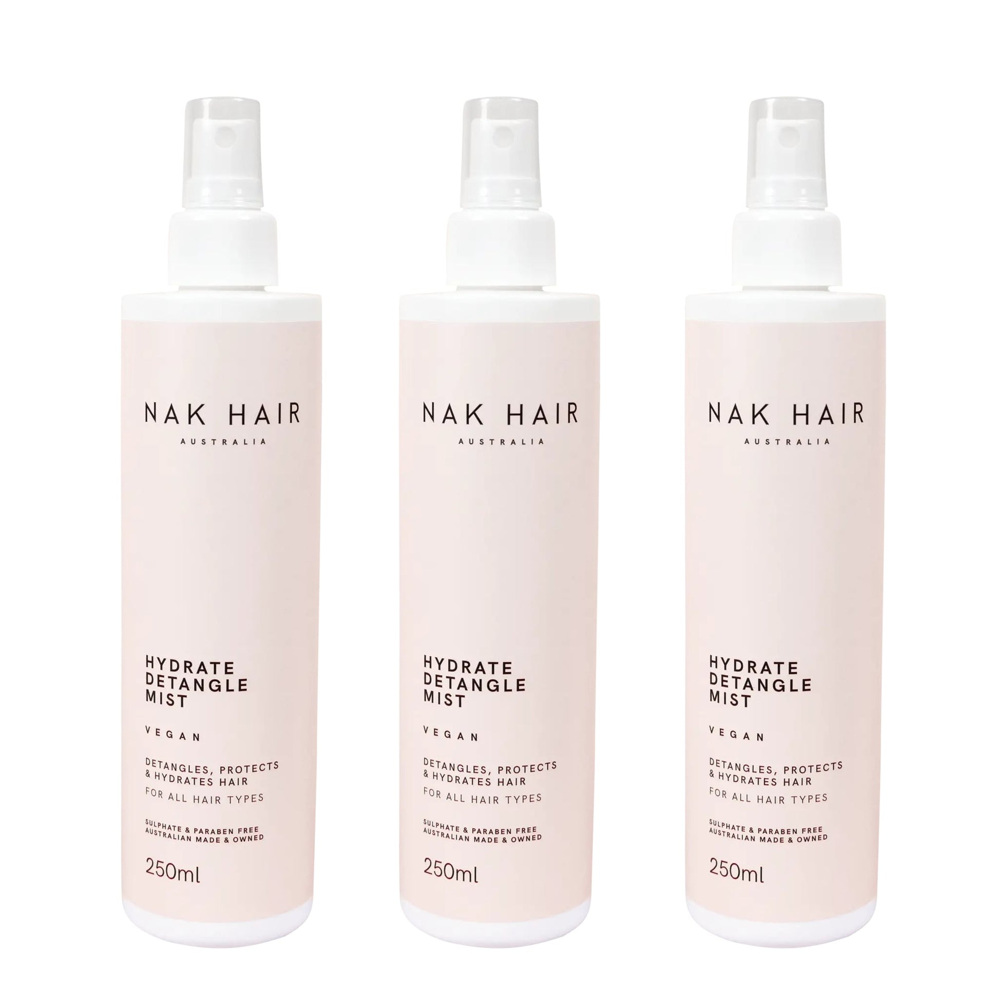 NAK Hydrate Detangle Mist 250ml Trio - Salon Warehouse