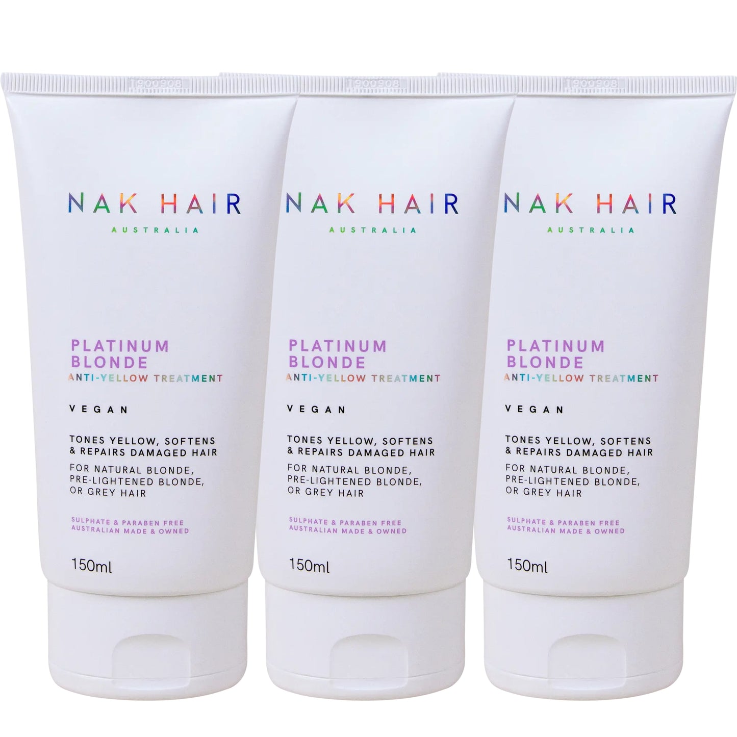 NAK Platinum Blonde Anti-Yellow Treatment 150ml Trio - Salon Warehouse