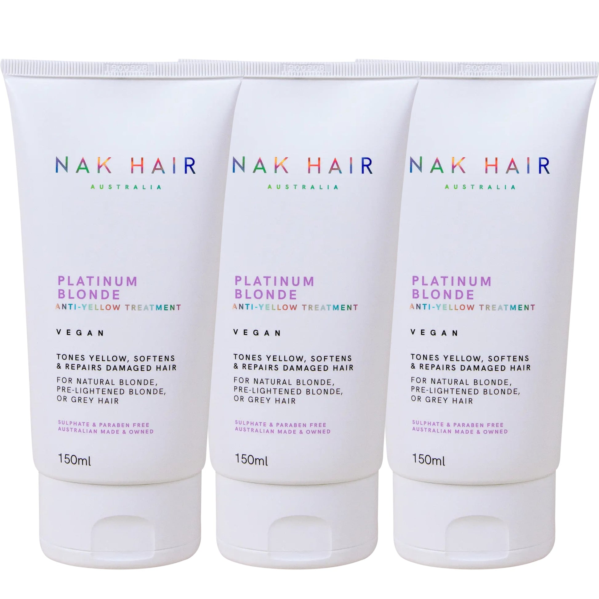 NAK Platinum Blonde Anti-Yellow Treatment 150ml Trio - Salon Warehouse