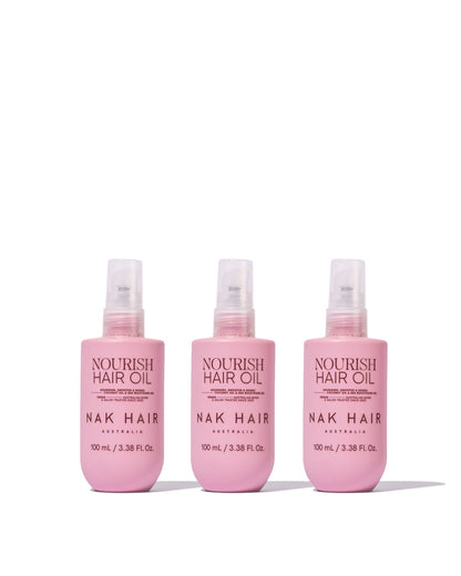 NAK Signature Nourish Hair Oil 100ml NEW Trio - Salon Warehouse
