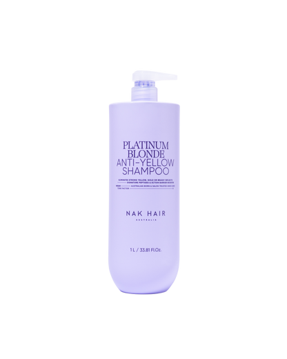 NAK Signature Platinum Blonde Anti-Yellow Shampoo & Blonde Conditioner 1000ml Duo NEW